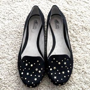 Cliffs by White Mountain La Di Da Black Star Studded Flats 11 M worn once
